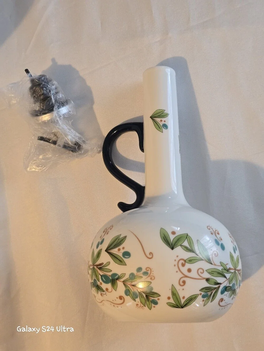 Beautiful Hand Painted Italian Decor Olive Oil Cruet Dispenser Bottle NEW
